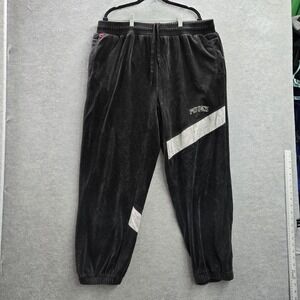 VINTAGE Detroit Pistons Men Pants 2XL Black Embroidery UNK Sweatpants Y2K